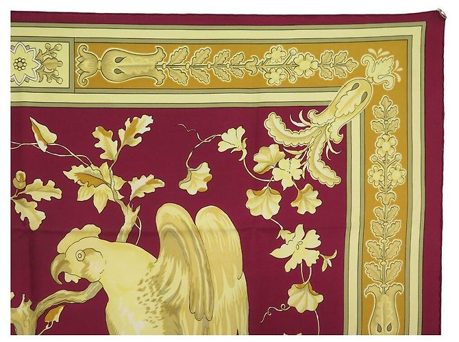 Hermès FULAR VINTAGE HERMES CHANTECLAIR 1ª EDIZIONE 90 SETA ROSSA Rosso - vista 3