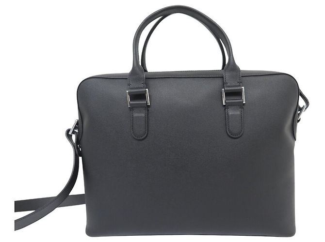 NEW LONGCHAMP DOCUMENT BAG 2151852001 GRAINED LEATHER SHOULDER STRAP - view 2