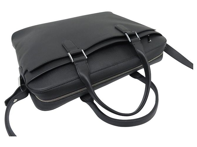 NEW LONGCHAMP DOCUMENT BAG 2151852001 GRAINED LEATHER SHOULDER STRAP - view 6