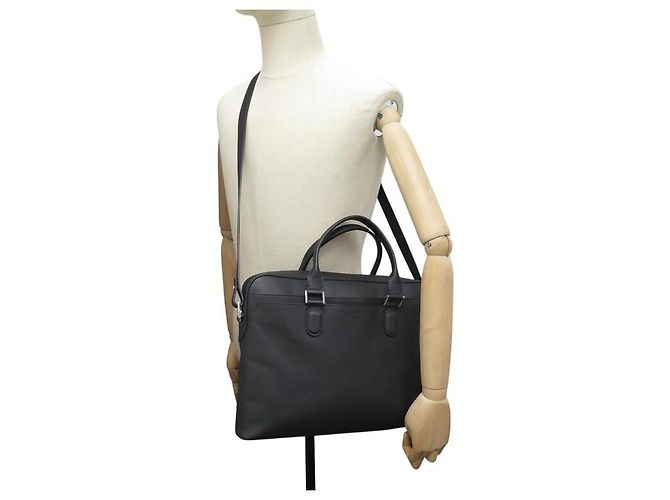 NEW LONGCHAMP DOCUMENT BAG 2151852001 GRAINED LEATHER SHOULDER STRAP - view 7