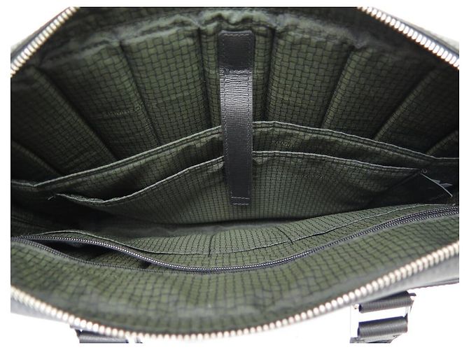 NEW LONGCHAMP DOCUMENT BAG 2151852001 GRAINED LEATHER SHOULDER STRAP - view 9