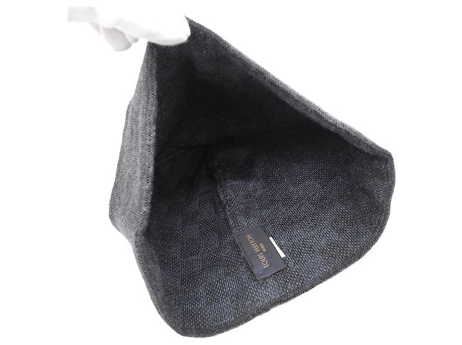 Wollstrickmütze mit LV Damier Logo-Patch von Louis Vuitton Blau - Ansicht 5