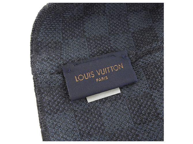 Wollstrickmütze mit LV Damier Logo-Patch von Louis Vuitton Blau - Ansicht 6