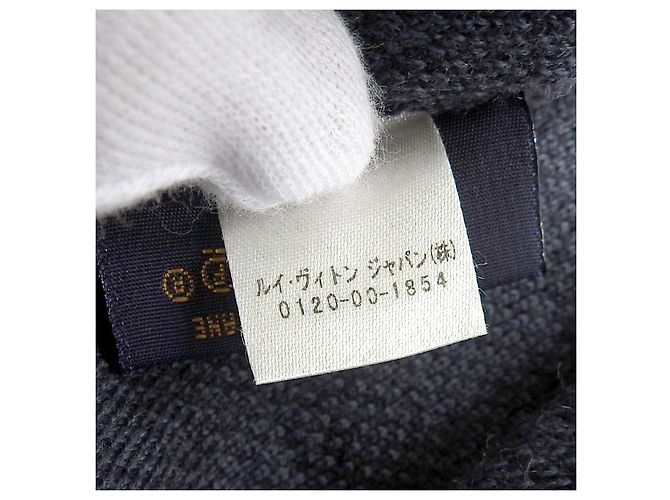 Wollstrickmütze mit LV Damier Logo-Patch von Louis Vuitton Blau - Ansicht 8