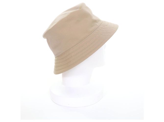 Cappello bucket in cotone ricamato Fred Stitch di Hermès Marrone Beige - vista 5