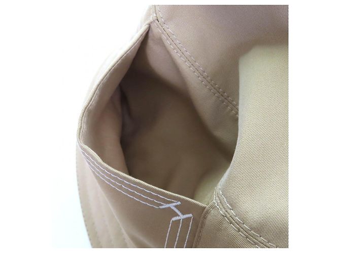 Cappello bucket in cotone ricamato Fred Stitch di Hermès Marrone Beige - vista 8