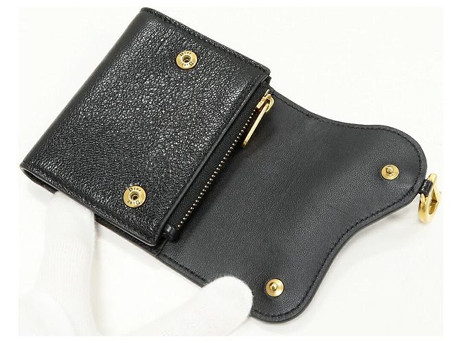 Cartera Dior Saddle Lotus de piel de cabra Negro - vista 3