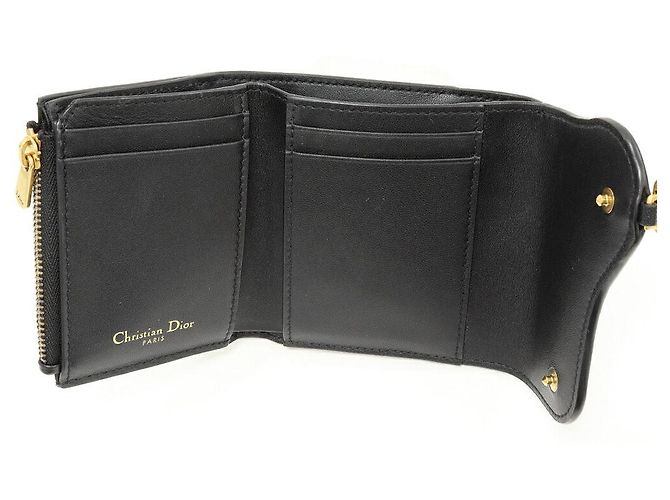 Cartera Dior Saddle Lotus de piel de cabra Negro - vista 4