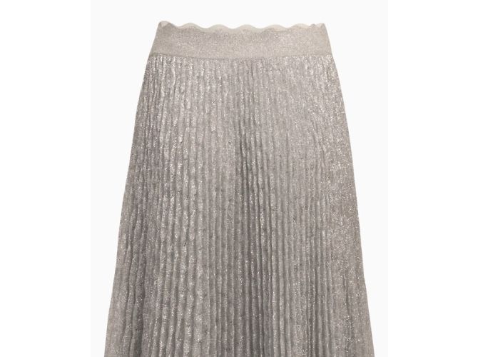Falda Missoni, Modelo Plisada Plateada de los 90 Plata - vista 2