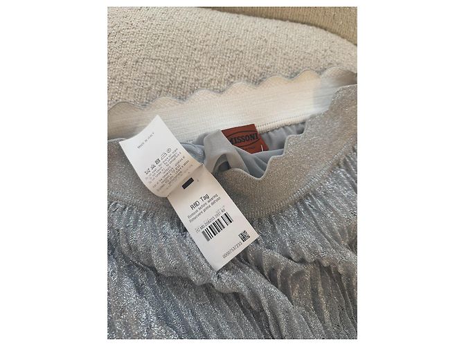 Falda Missoni, Modelo Plisada Plateada de los 90 Plata - vista 3