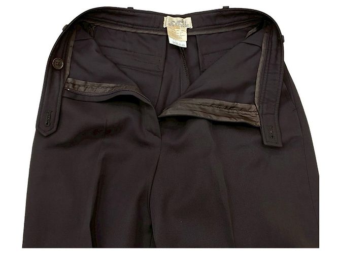 Hermès Pantalones de lana Hermes Castaño - vista 5