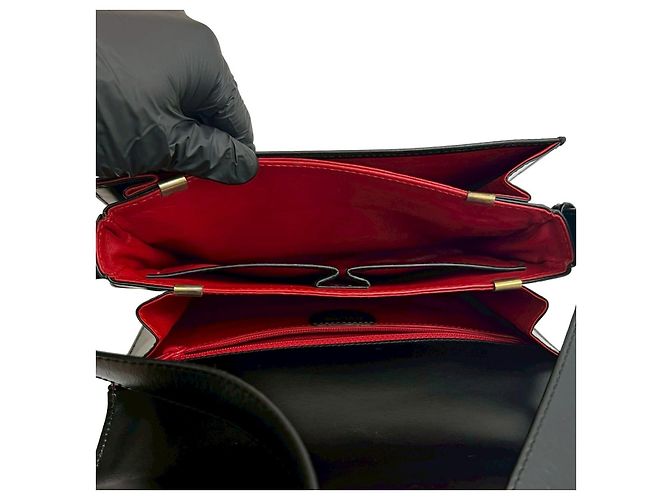 Céline Borsa a tracolla in pelle di vitello Celine Nero - vista 10