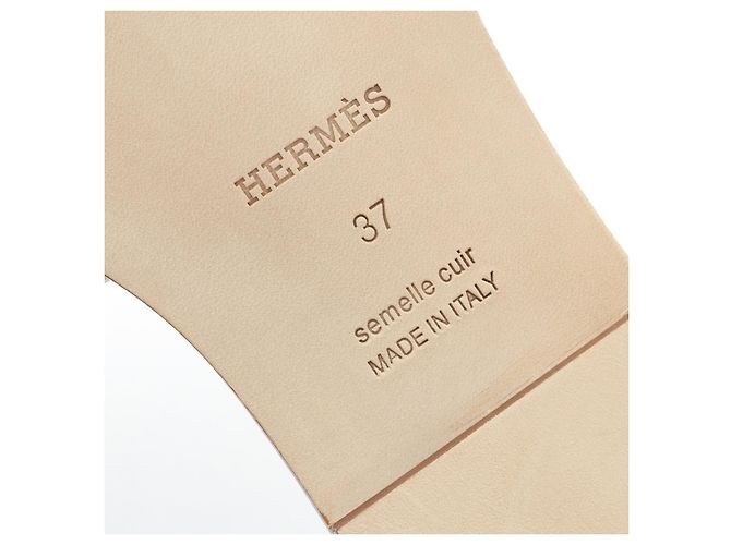 Mule in pelle Hermès Oran Marrone Bianco - vista 6