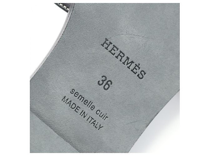 Hermès Oran Box Calf Mule Schwarz - Ansicht 6
