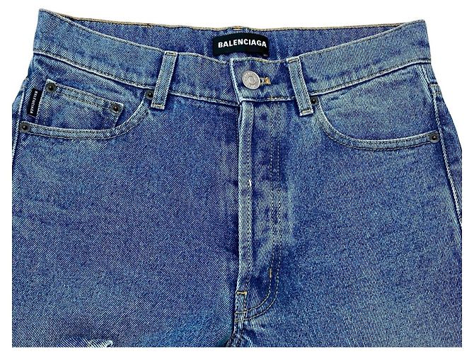Pantalones de denim de algodón Balenciaga Azul - vista 4