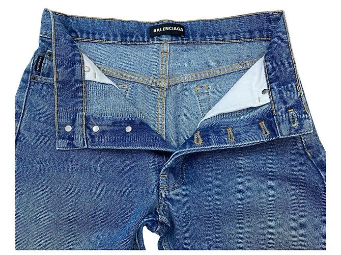 Pantalones de denim de algodón Balenciaga Azul - vista 5