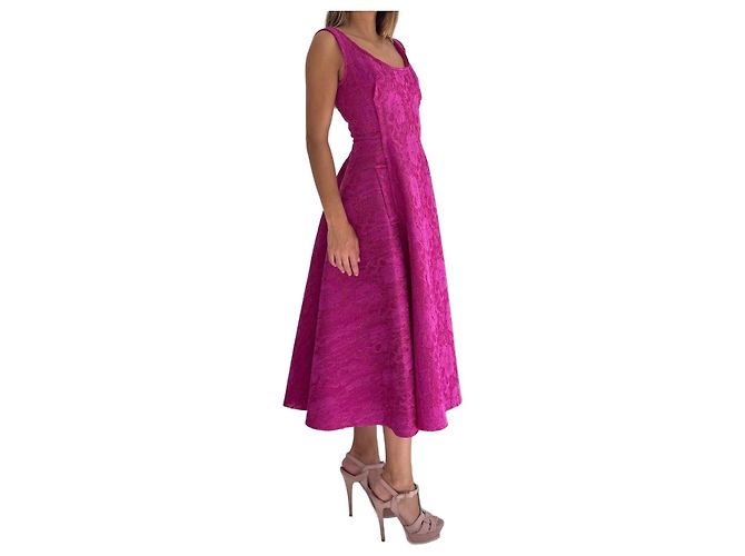 Fuchsia Spitzenkleid von Lanvin – Neu mit Etiketten Pink - Ansicht 2