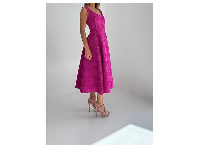 Fuchsia Spitzenkleid von Lanvin – Neu mit Etiketten Pink - Ansicht 3
