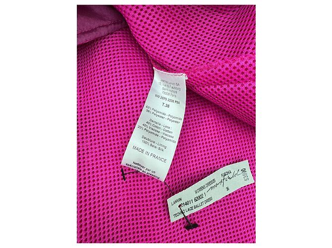 Fuchsia Spitzenkleid von Lanvin – Neu mit Etiketten Pink - Ansicht 4