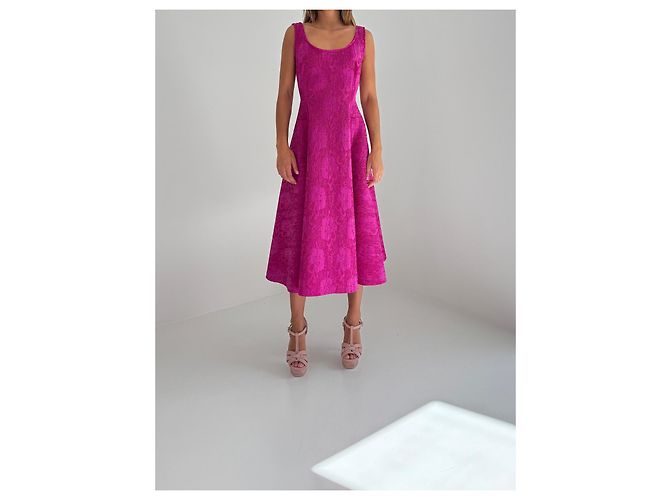 Fuchsia Spitzenkleid von Lanvin – Neu mit Etiketten Pink - Ansicht 5