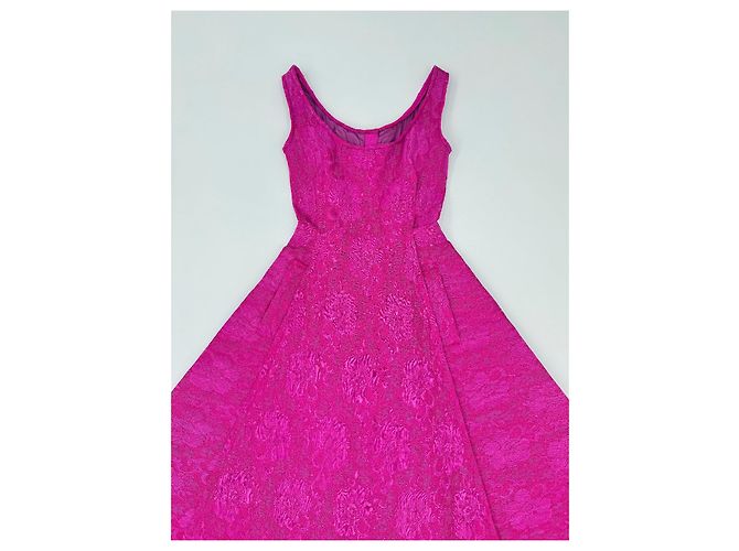 Fuchsia Spitzenkleid von Lanvin – Neu mit Etiketten Pink - Ansicht 7