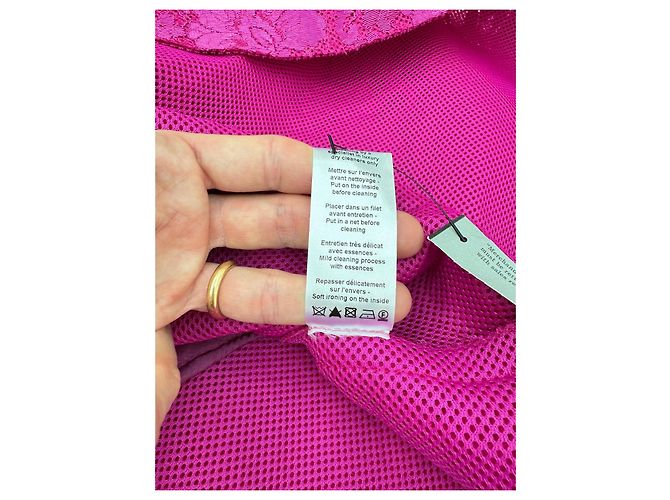 Fuchsia Spitzenkleid von Lanvin – Neu mit Etiketten Pink - Ansicht 9