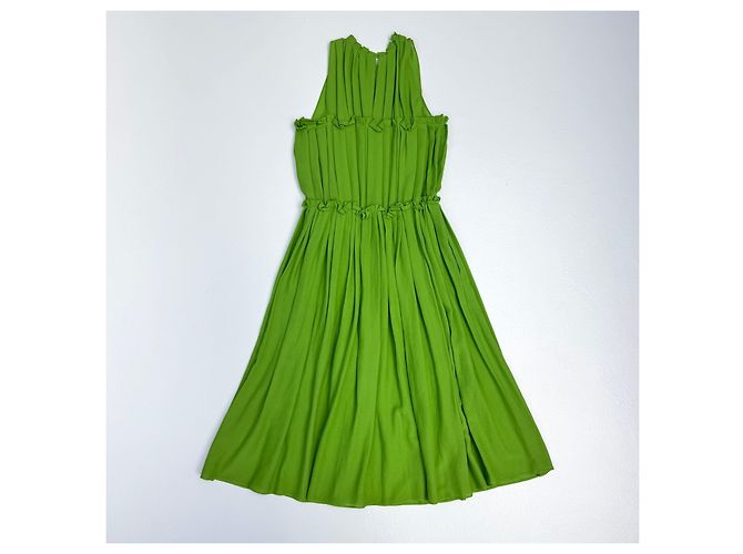 Grünes plissiertes Kleid von Bottega Veneta - Ansicht 4