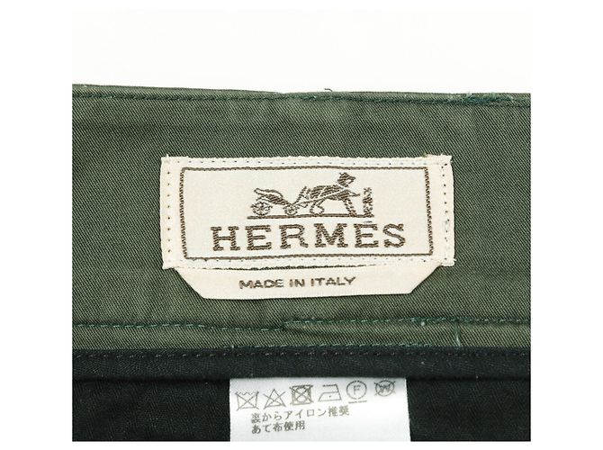 Pantaloni in cotone Hermès Verde - vista 3
