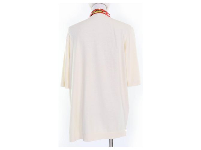 Hermès Polo de lã e seda tricotado Hermes Astrology Twill Branco - vista 3