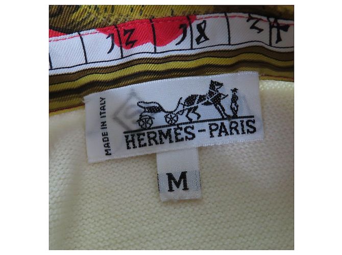 Hermès Polo de lã e seda tricotado Hermes Astrology Twill Branco - vista 6