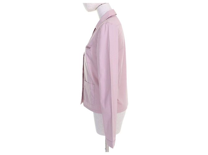 Miu Miu Camisa de algodón con bordado del logo MIUMIU Gris - vista 2
