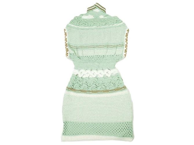 Autre Marque Vestido de punto con patrón de cesta de bambú Mame Kurogouchi Verde - vista 2