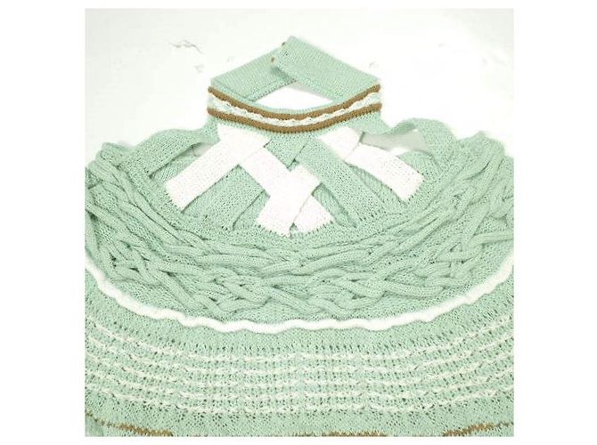 Autre Marque Vestido de punto con patrón de cesta de bambú Mame Kurogouchi Verde - vista 6