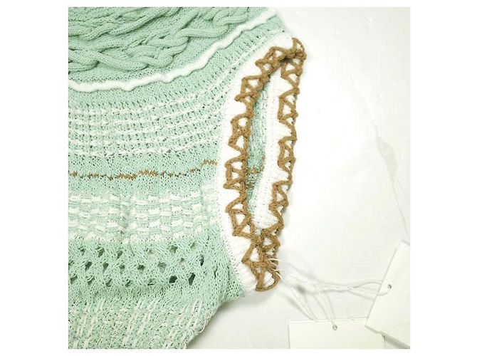 Autre Marque Vestido de punto con patrón de cesta de bambú Mame Kurogouchi Verde - vista 7