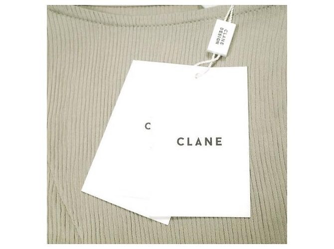 Autre Marque TOP CORTO A MANICHE QUADRATE CLANE in misto rayon Beige - vista 4