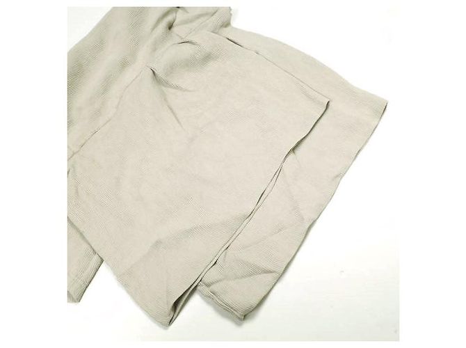 Autre Marque TOP CORTO A MANICHE QUADRATE CLANE in misto rayon Beige - vista 7