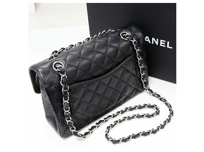 Borsa 2 in 1 classica in vitello grana Chanel A01113 Nero - vista 3