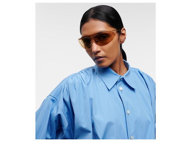 Gafas de sol Bottega Veneta de metal dorado - vista 3