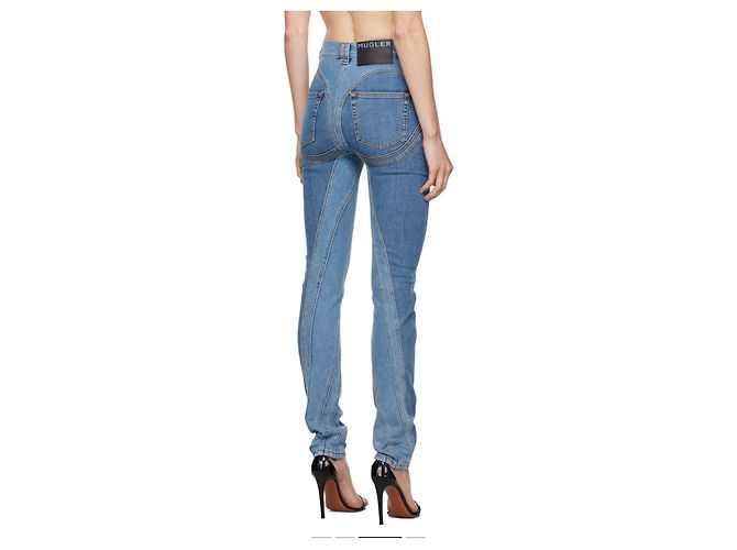Thierry Mugler Jeans spiral bicolor Mugler Blu - vista 3