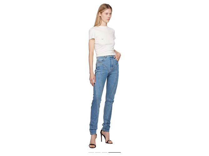 Thierry Mugler Jeans spiral bicolor Mugler Blu - vista 4
