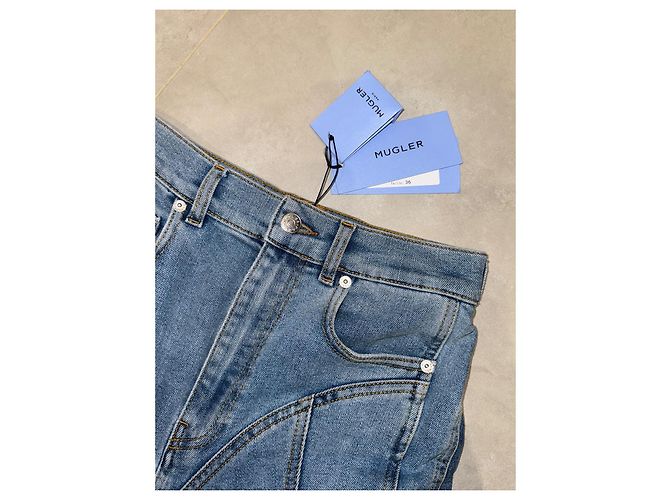 Thierry Mugler Jeans spiral bicolor Mugler Blu - vista 5