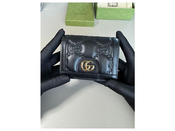 Portafoglio per Donne Gucci Matelassé GG Nero Oro Piccolo - vista 11