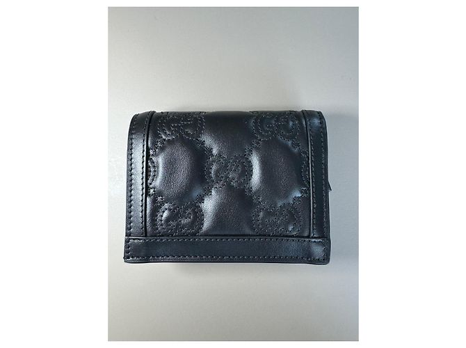 Portafoglio per Donne Gucci Matelassé GG Nero Oro Piccolo - vista 2
