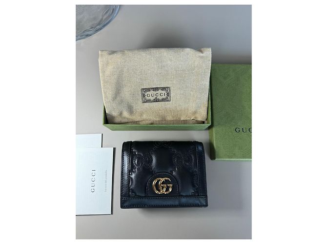 Portafoglio per Donne Gucci Matelassé GG Nero Oro Piccolo - vista 3