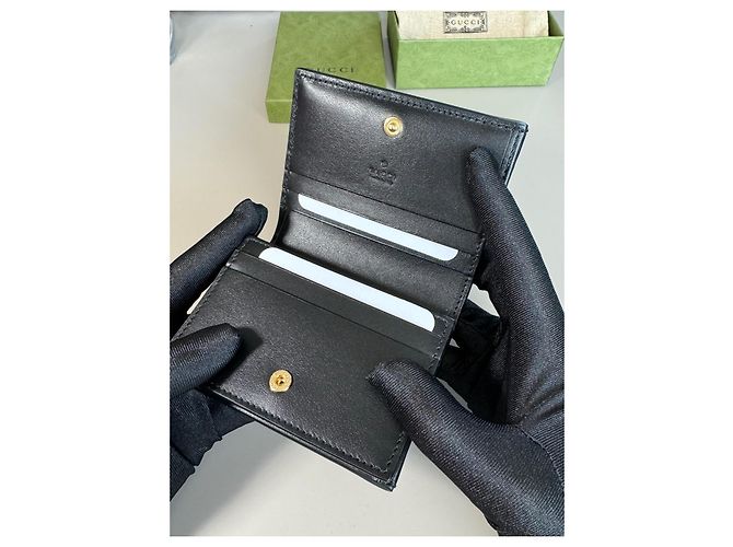 Portafoglio per Donne Gucci Matelassé GG Nero Oro Piccolo - vista 7