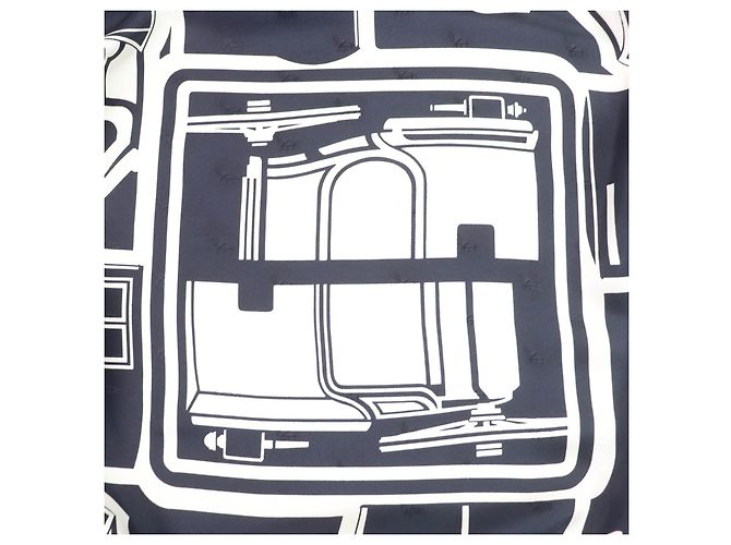 Bufanda de seda COUPES TATTOO de Hermès Azul Azul marino - vista 3
