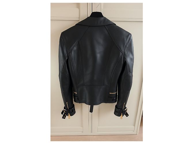 Balmain pour H&M Lederjacke Schwarz - Ansicht 2