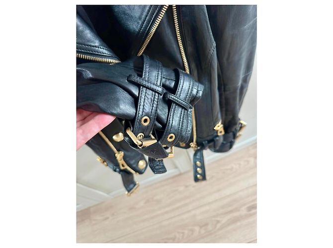 Balmain pour H&M Lederjacke Schwarz - Ansicht 3