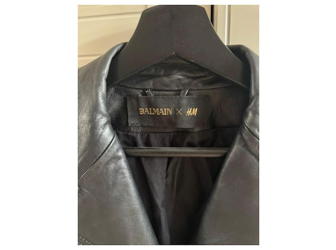 Balmain pour H&M Lederjacke Schwarz - Ansicht 5