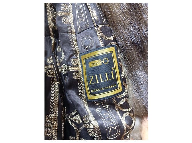 Zilli Abrigo de Zibelina y Cocodrilo Castaño - vista 2